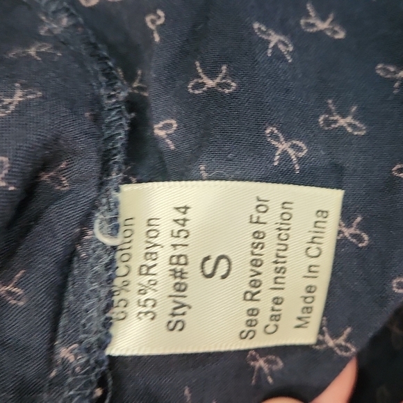 Blue Bird Ruffle Bust Navy Blue Midi Dress - Picture 5 of 5